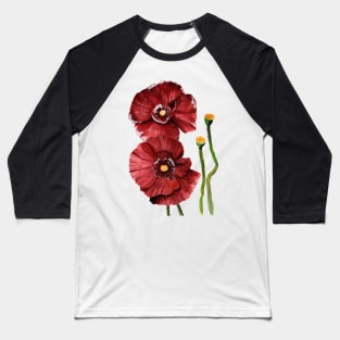 Red Poppy Baseball T-Shirt